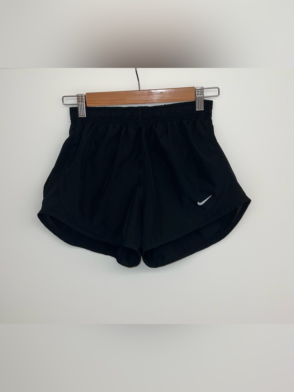 Nike Black Dri-Fit Athletic Running Shorts with Reflective Swoosh